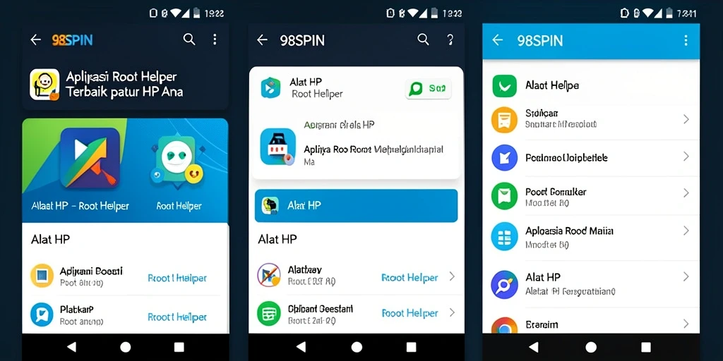 Tampilan antarmuka aplikasi 98SPIN yang sederhana dan efektif.