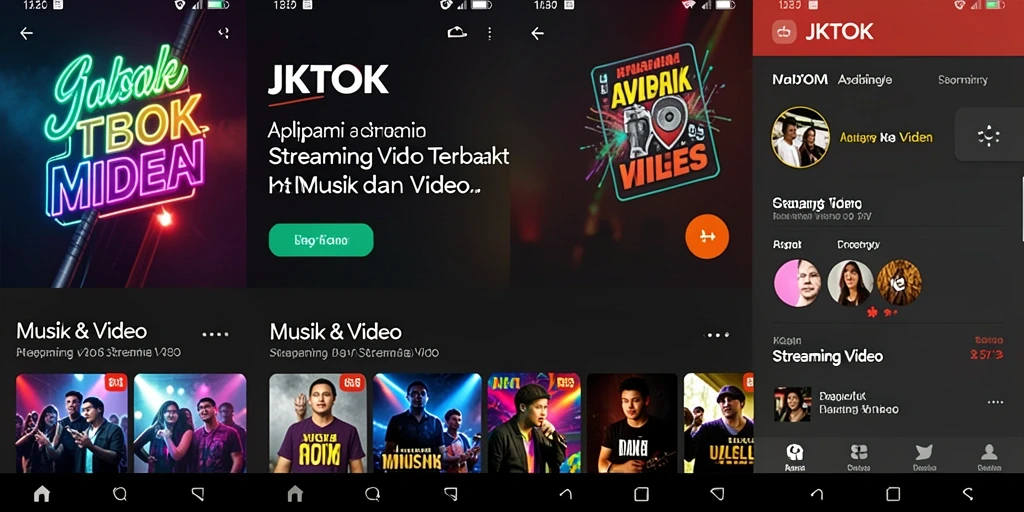 Tampilan antarmuka JKTOK menampilkan berbagai pilihan video menarik.