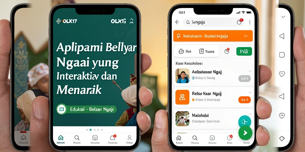 Tampilan antarmuka aplikasi Belajar Ngaji yang intuitif dan menarik.