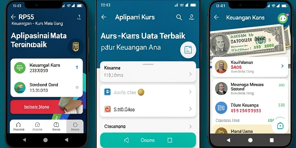 Antarmuka RP55 menampilkan grafik dan informasi kurs mata uang yang cepat dan jelas.