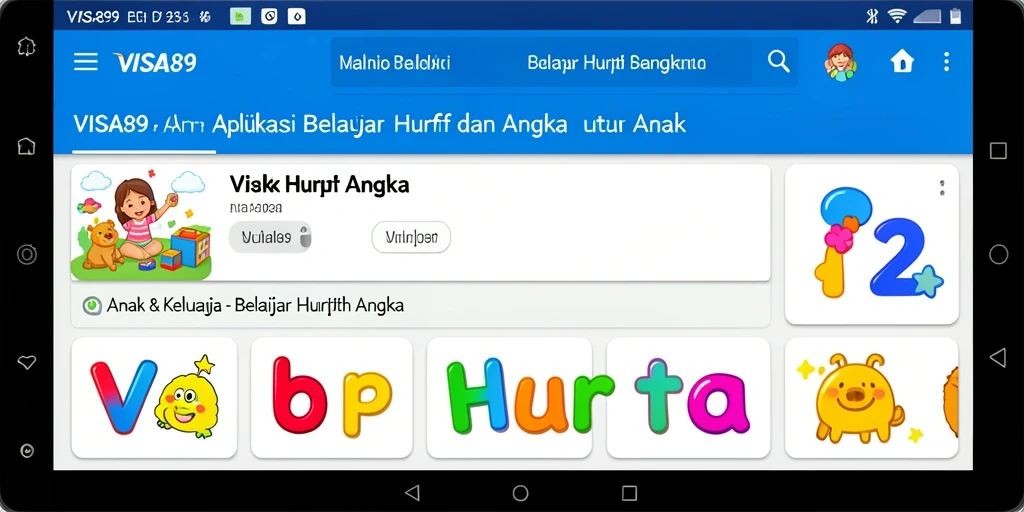 Antarmuka <strong>VISA89</strong> yang menarik untuk belajar huruf dan angka.