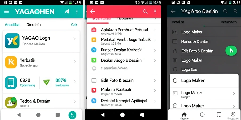 Tampilan aplikasi YAGAOHEN yang memudahkan proses pembuatan logo.