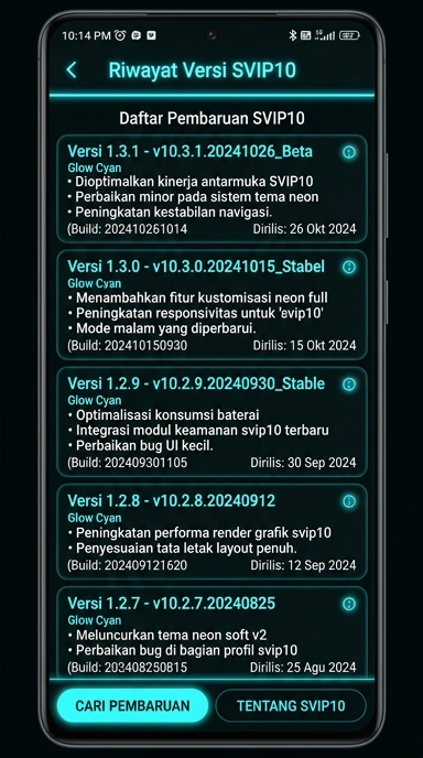 Riwayat Versi svip10 untuk Pengguna Android Indonesia